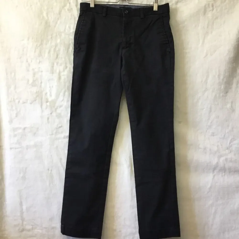Banana Republic Black Men's Flat Front Aiden Strength Chinos